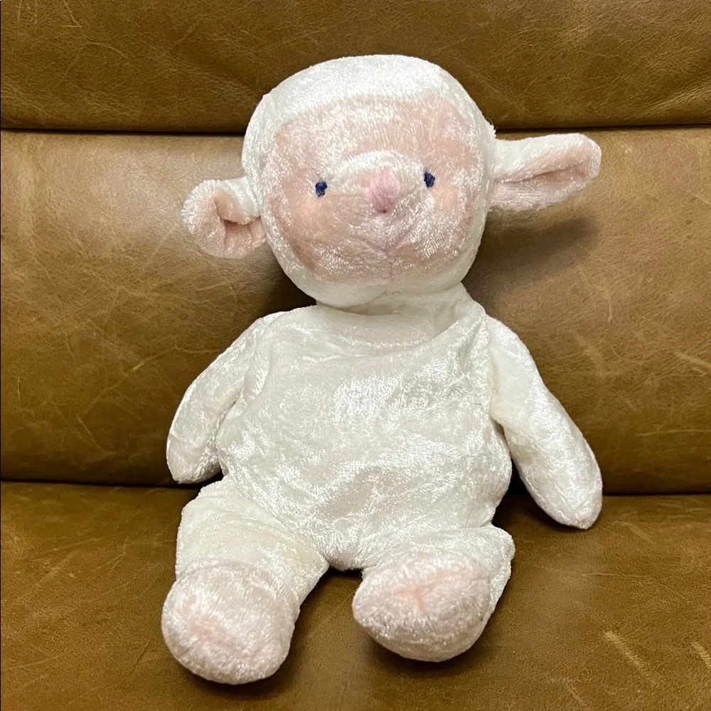 Vintage Russ Berrie Wishlings Lulu the Lamb Cream Crushed Velvet Plush Toy 90s